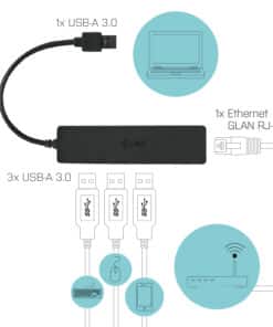 i-tec Advance USB 3.0 Slim HUB 3 Port + Gigabit Ethernet Adapter - Afbeelding 3