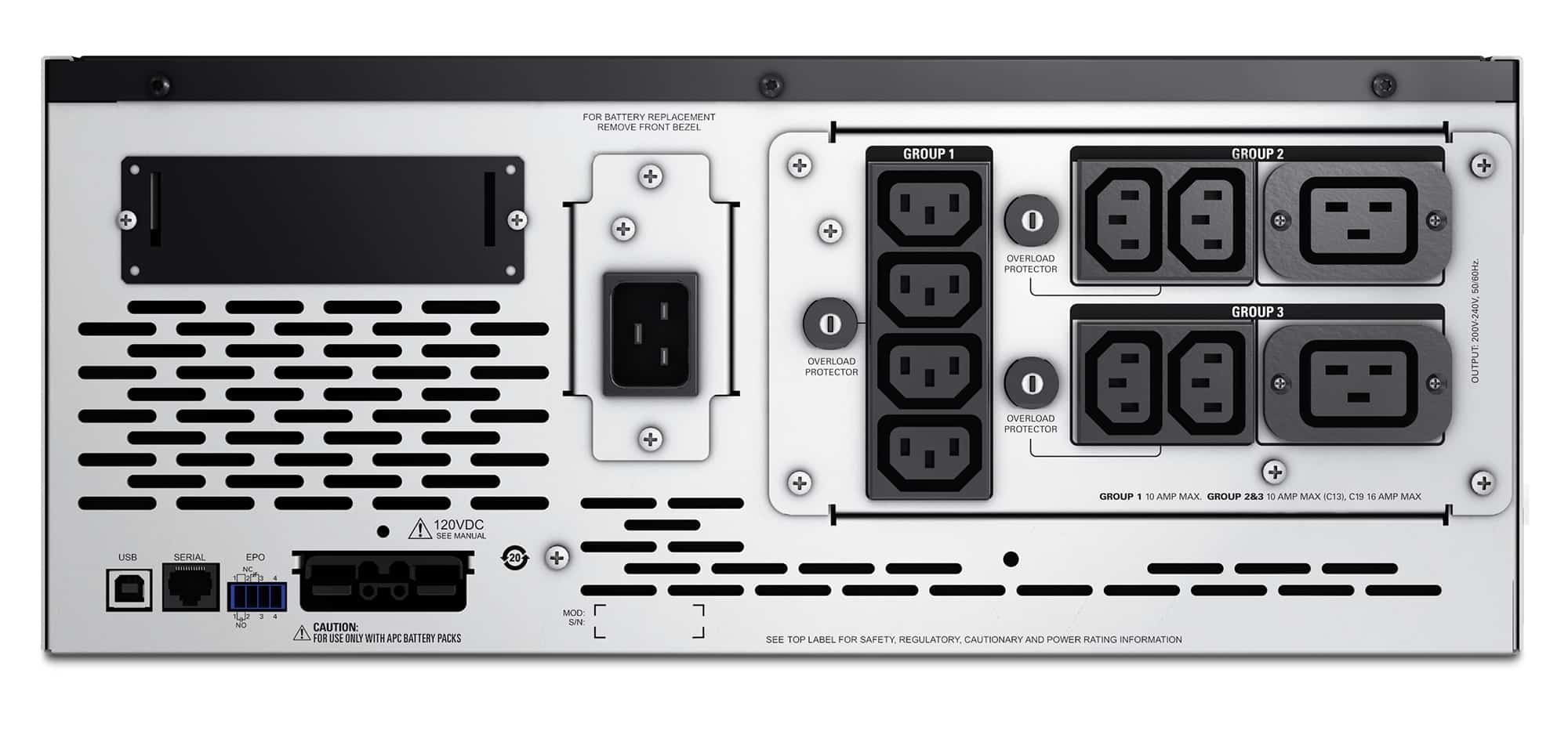 APC Smart-UPS X SMX3000HV - 3000VA, 8x C13, 2x C19 uitgang, USB, uitbreidbare runtime, short depth - Afbeelding 3