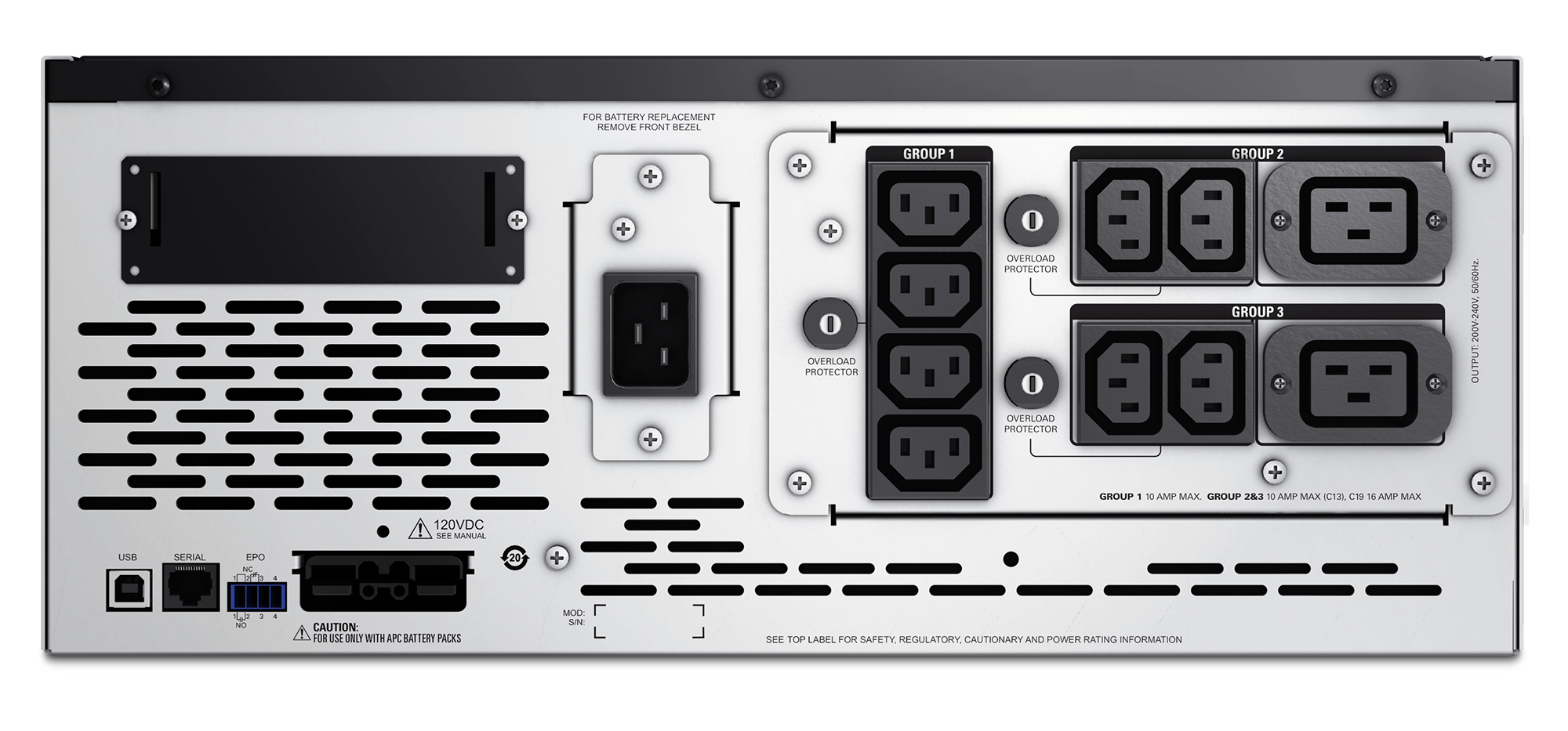 APC Smart-UPS X SMX2200HV - 2200VA, 8x C13, 2x C19 uitgang, USB, uitbreidbare runtime, short depth - Afbeelding 3