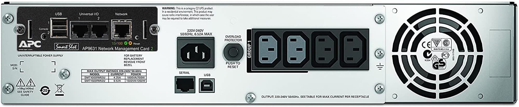APC Smart-UPS SMT1500RMI2UNC - 4x C13, USB, Rackmount 2U, NMC, 1500VA - Afbeelding 7
