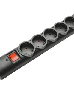 Trust 6-Port Surge Guard - Overspanningsbeveiligde stekkerdoos – 6 stopcontacten – 1,8 m kabel – Zwart