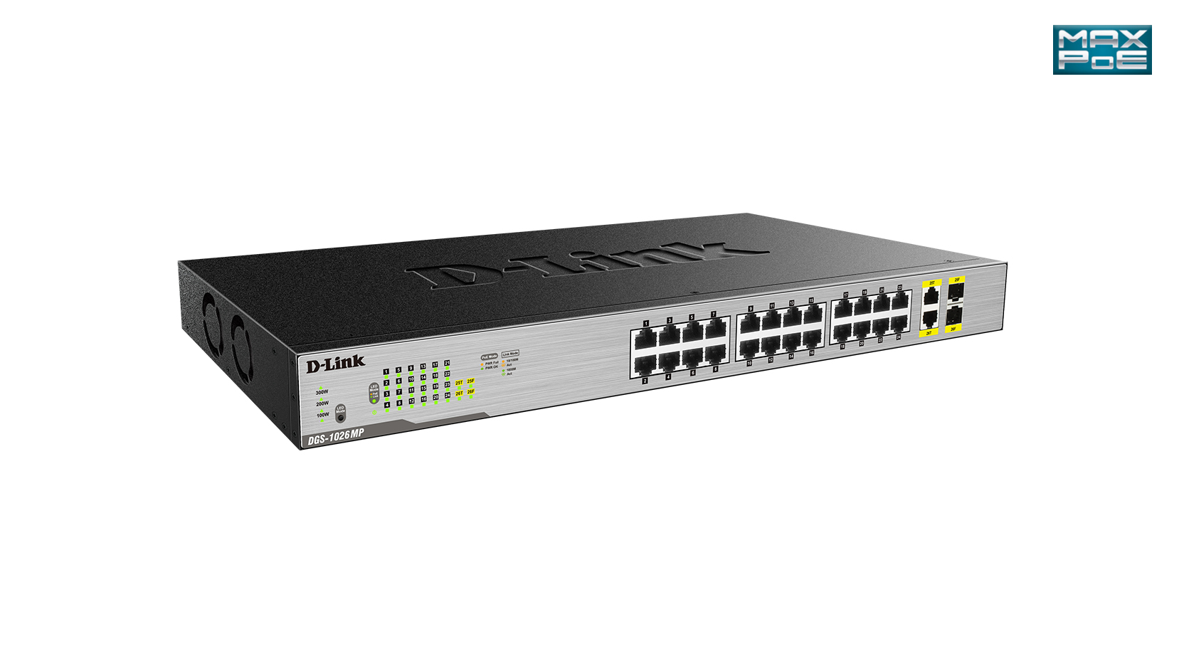 D-Link DGS-1026MP netwerk-switch Unmanaged Gigabit Ethernet (10/100/1000) Power over Ethernet (PoE) Zwart, Grijs - Afbeelding 3