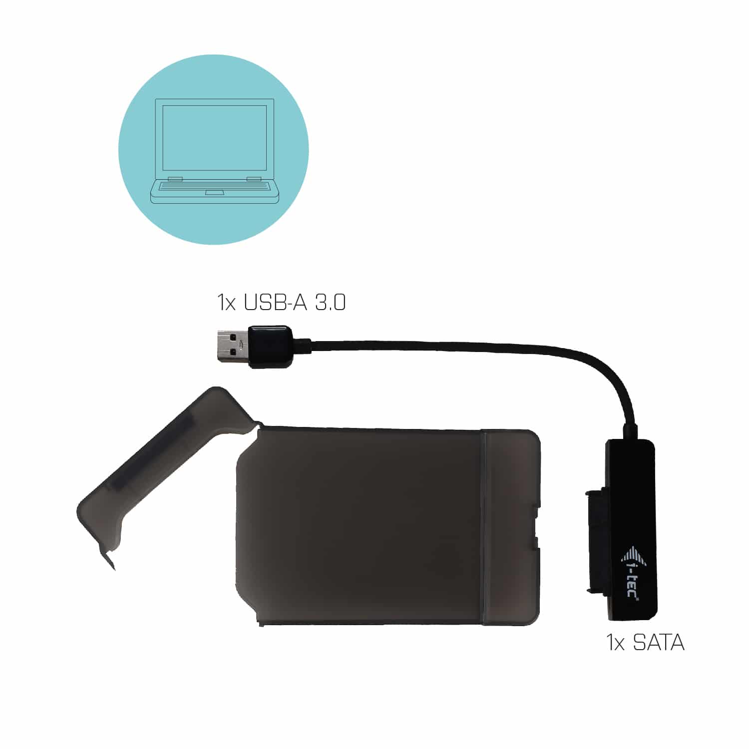 i-tec MYSAFEU313 behuizing voor opslagstations HDD-/SSD-behuizing Zwart 2.5" - Afbeelding 3