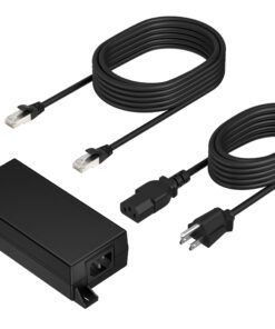 HP Poly PoE++ 65W 2.5G Adapter with 3.66m CAT6A Cable and Power Cord Zwart