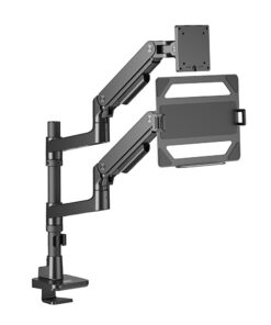 ACT Monitorarm 49" met laptophouder office premium, gasveer, paalbevestiging, 1 scherm - Afbeelding 3