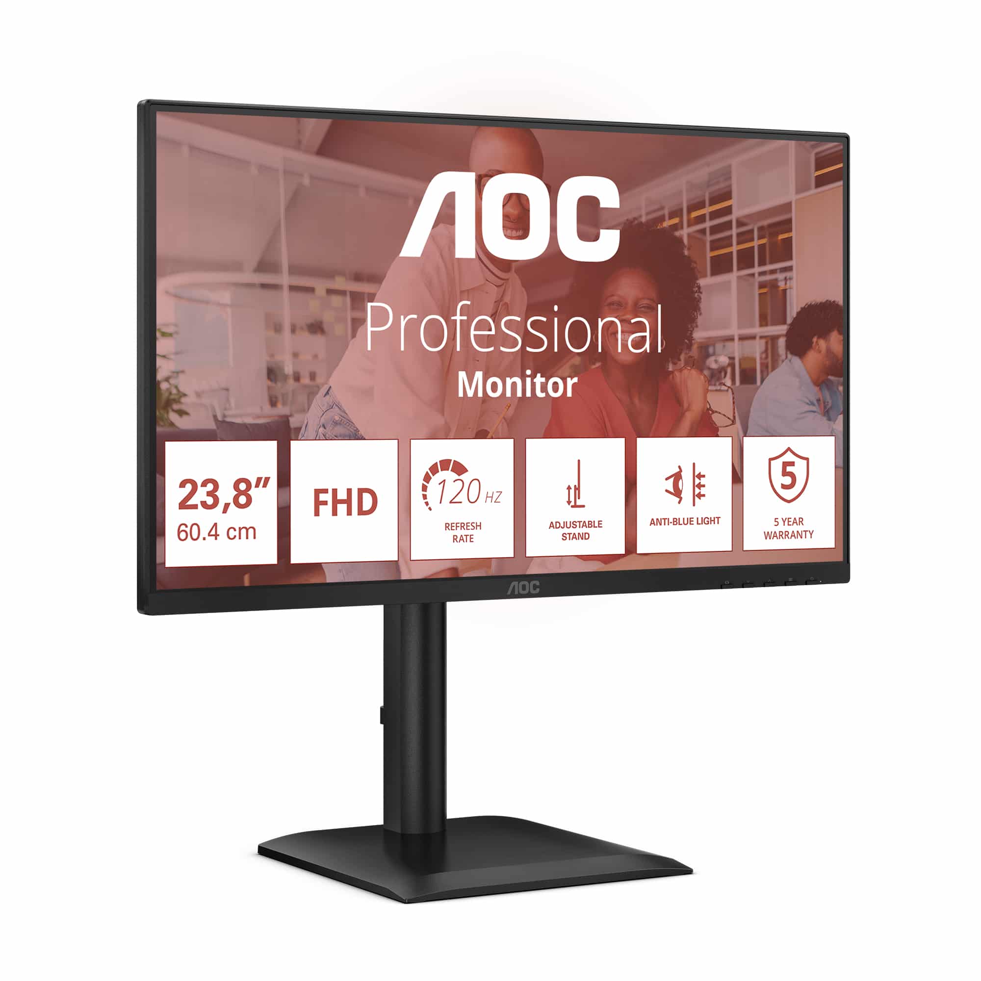 AOC 24E4U computer monitor 60,5 cm (23.8") 1920 x 1080 Pixels Full HD LED Zwart - Afbeelding 3