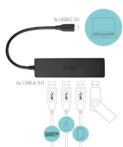 i-tec Advance USB-C Slim Passive HUB 4 Port - Afbeelding 3