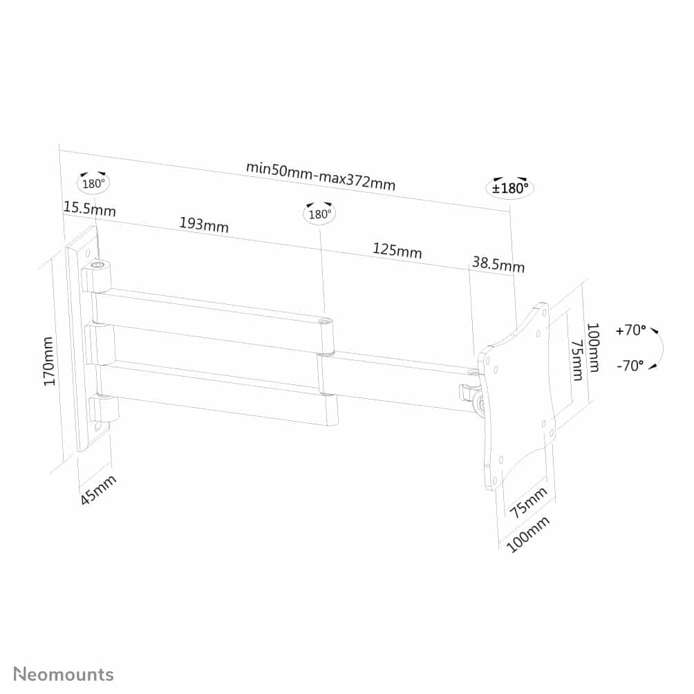 Neomounts FPMA-W830 Monitor/TV-beugel wand 10-27" - full motion