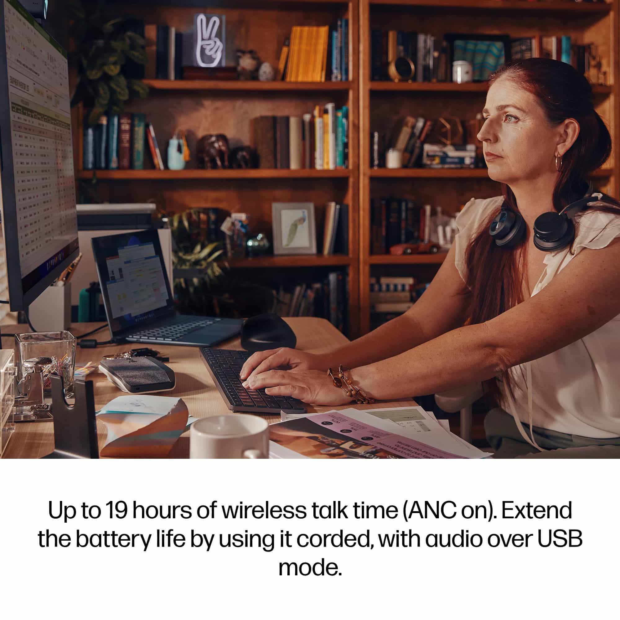 HP Poly Voyager Focus 2 Microsoft Teams Certified USB-C-C Headset +USB-C/A Adapter +Charging Stand - Afbeelding 3