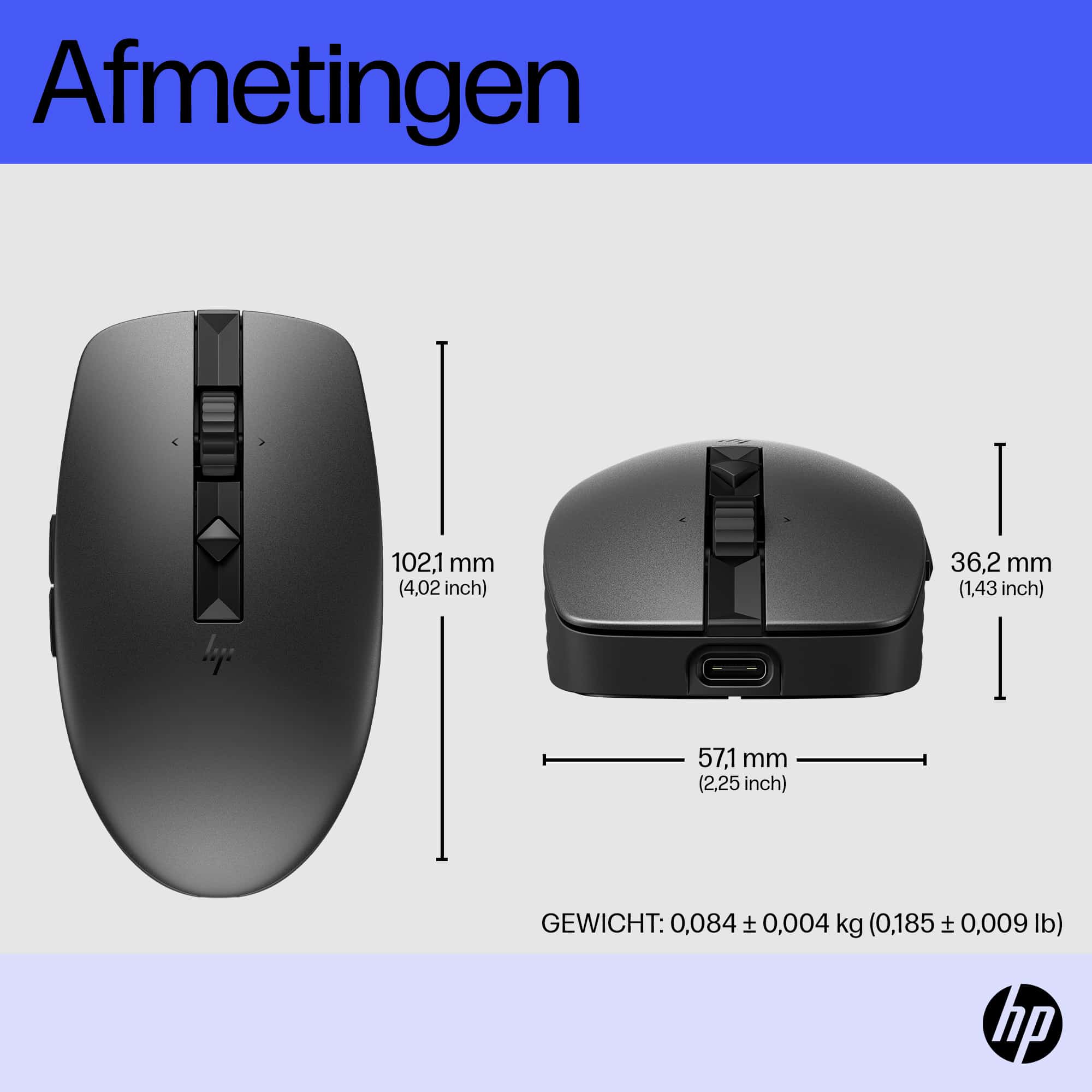 HP 715 oplaadbare muis voor meerdere apparaten - Afbeelding 2