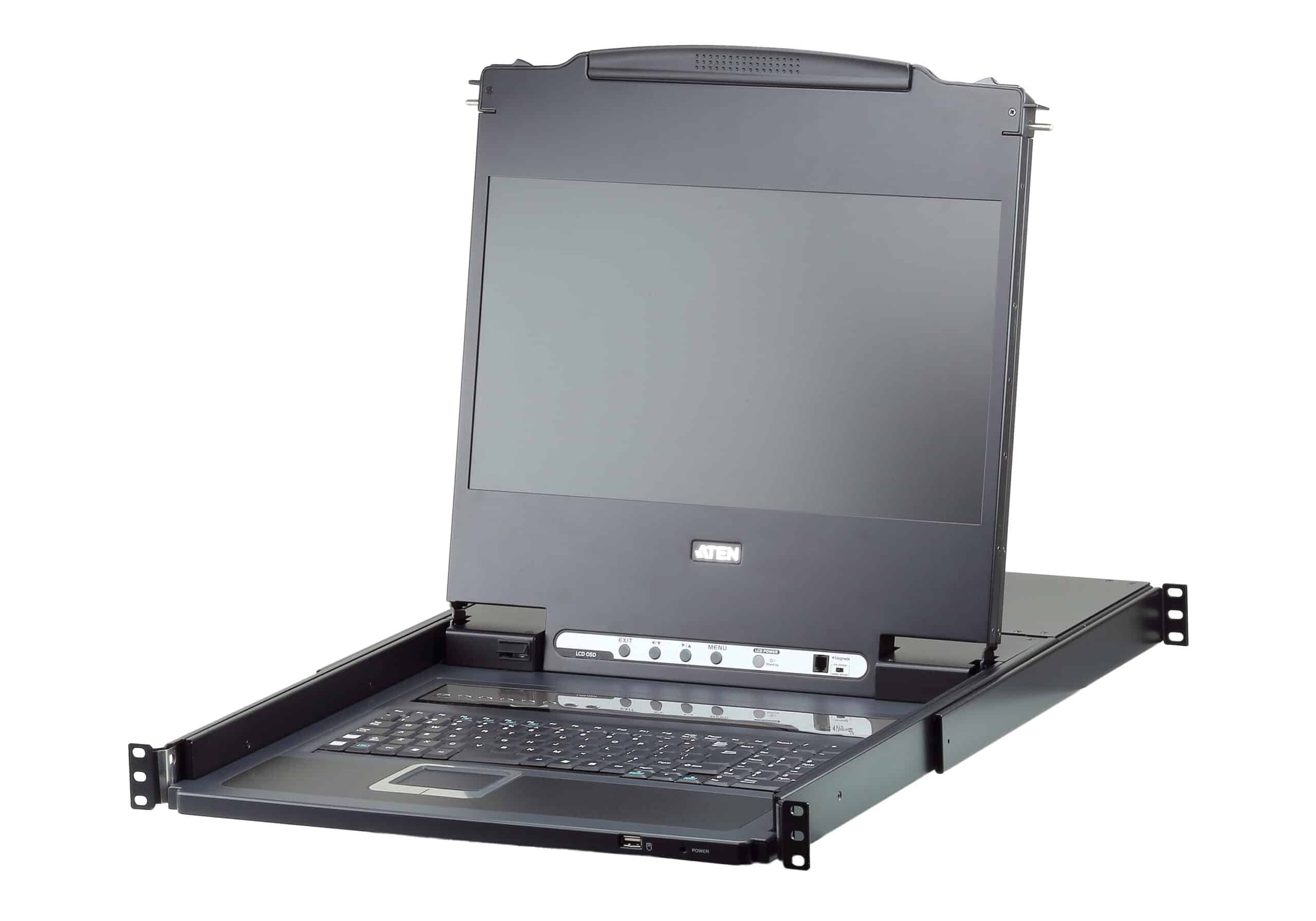 ATEN CL6708MW rack console 43,9 cm (17.3") 1920 x 1080 Pixels Metaal, Kunststof Zwart 1U
