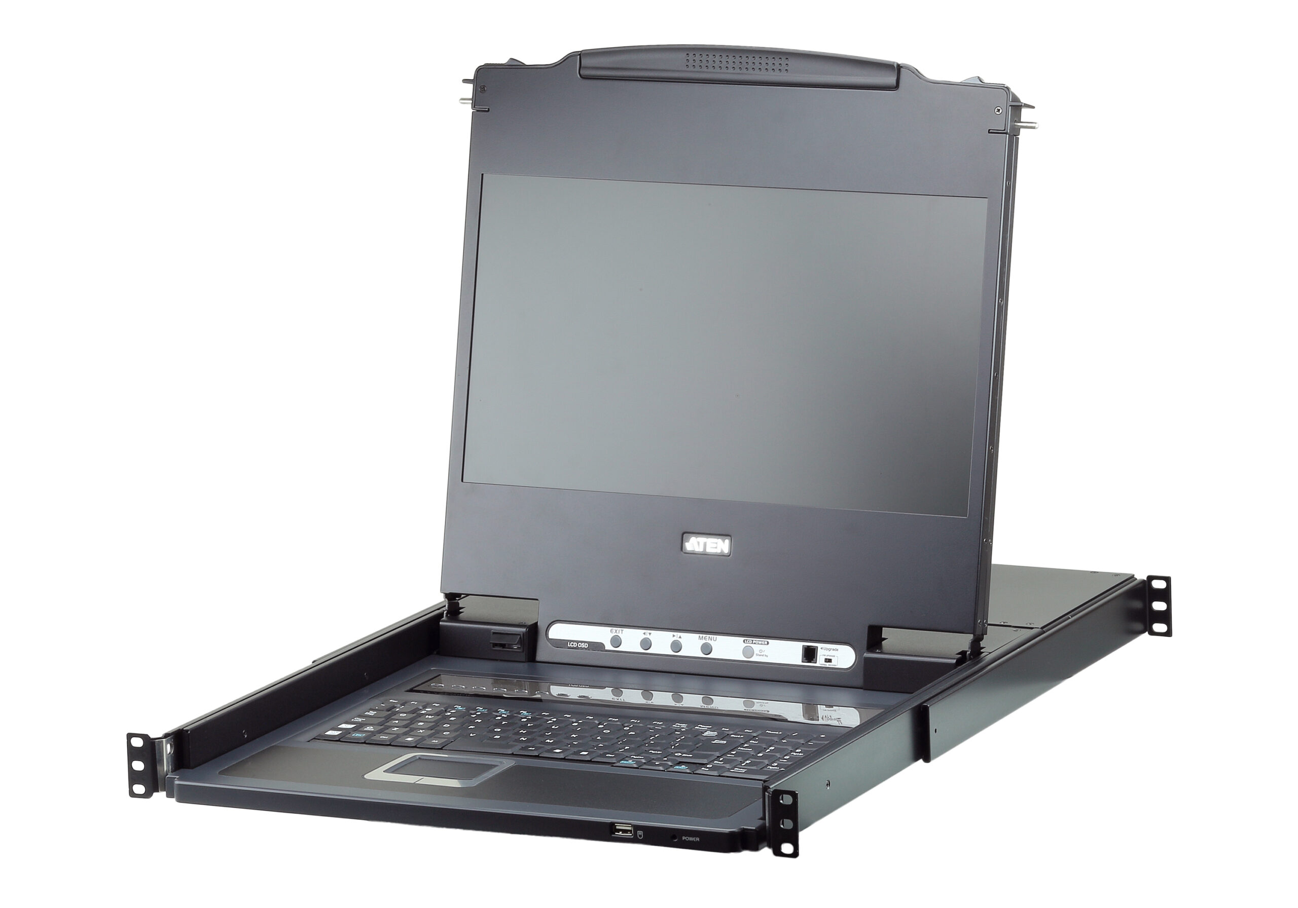 ATEN CL6708MW-ATA-AG rack console 43,9 cm (17.3") 1920 x 1080 Pixels Metaal, Kunststof Zwart 1U