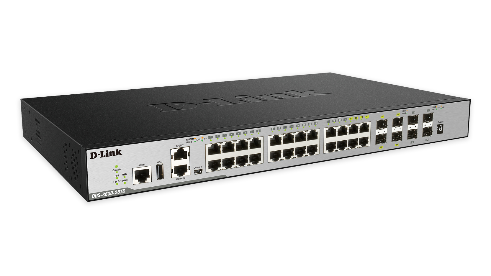D-Link DGS-3630-28TC netwerk-switch Managed L3 Gigabit Ethernet (10/100/1000) 1U Zwart