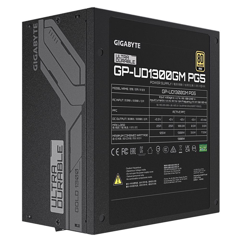 GIGABYTE UD1300GM PG5 power supply unit 1300 W 20+4 pin ATX ATX Zwart - Afbeelding 5