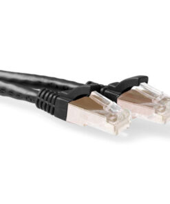 ACT Zwarte 3 meter LSZH SFTP CAT6A patchkabel snagless met RJ45 connectoren