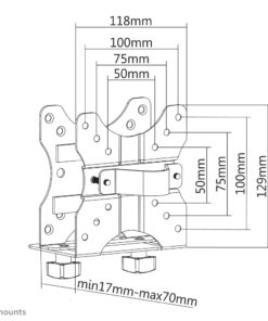 Neomounts NM-TC100BLACK NeoMounts Thin Client Desktop Holder, 5 kg, 50x50 mm, 100x100 mm,