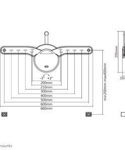 Neomounts OLED-W600BLACK Monitor wall-mount, 32-70", 40kg, 6°, 600 x 400 mm, Black - Afbeelding 2