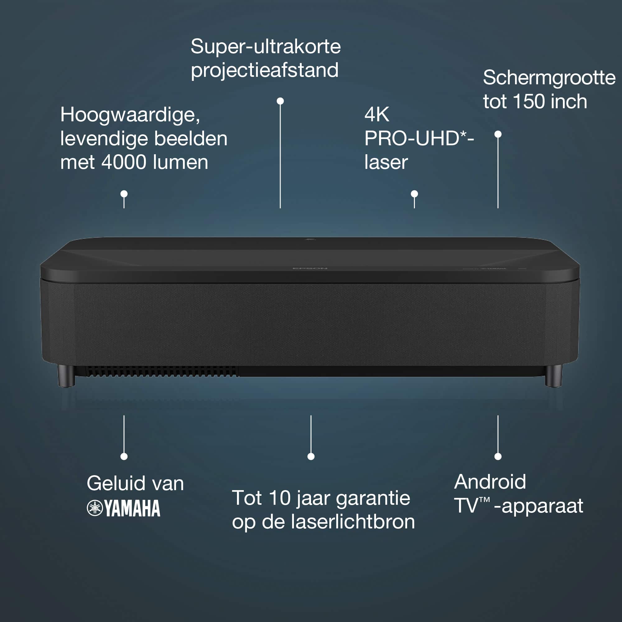 Epson EH-LS800B 4K PRO-UHD smart laserprojector, 4000 lumen, scherm van maximaal 150 inch - Afbeelding 3