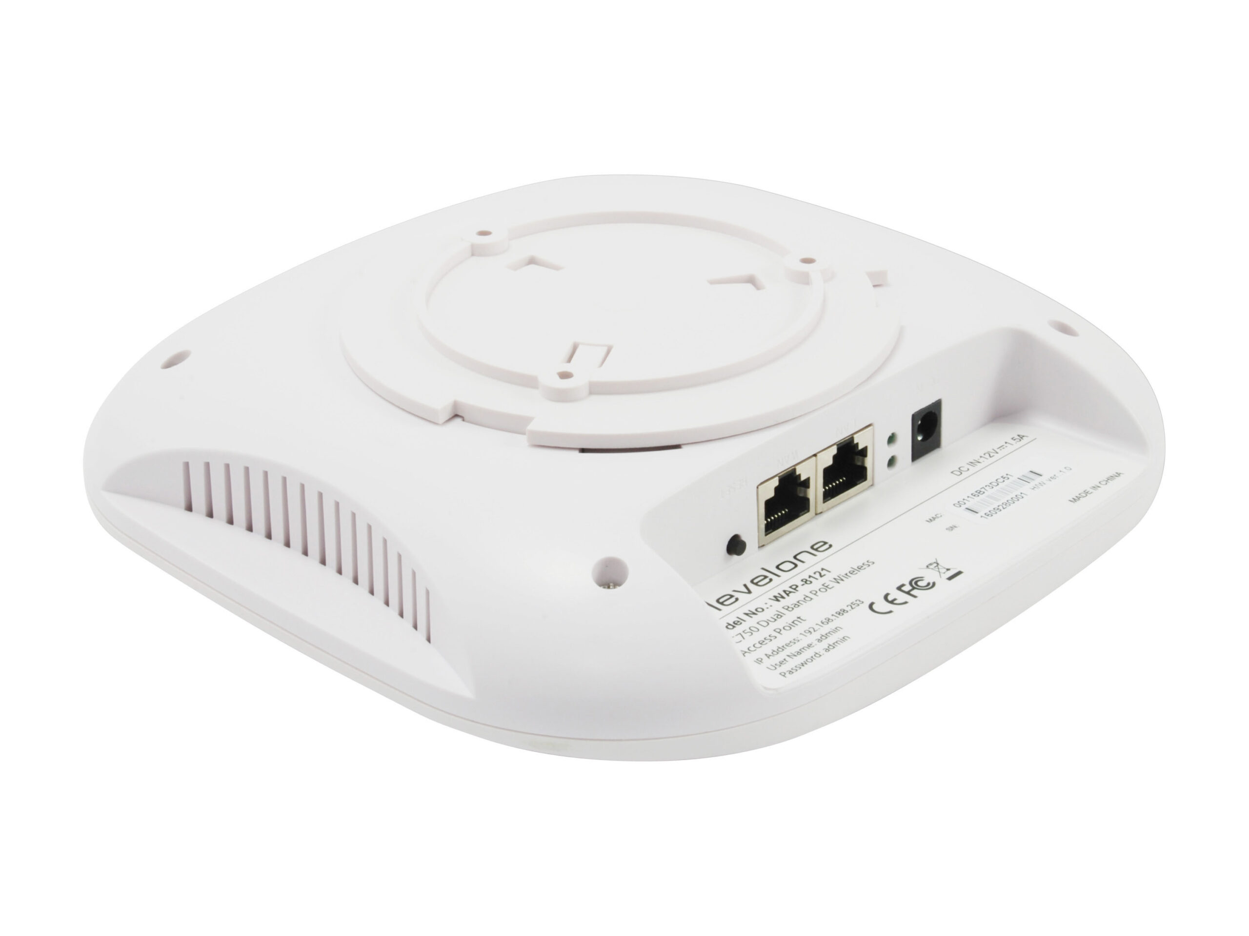 LevelOne WAP-8121 draadloos toegangspunt (WAP) 433 Mbit/s Wit Power over Ethernet (PoE) - Afbeelding 2