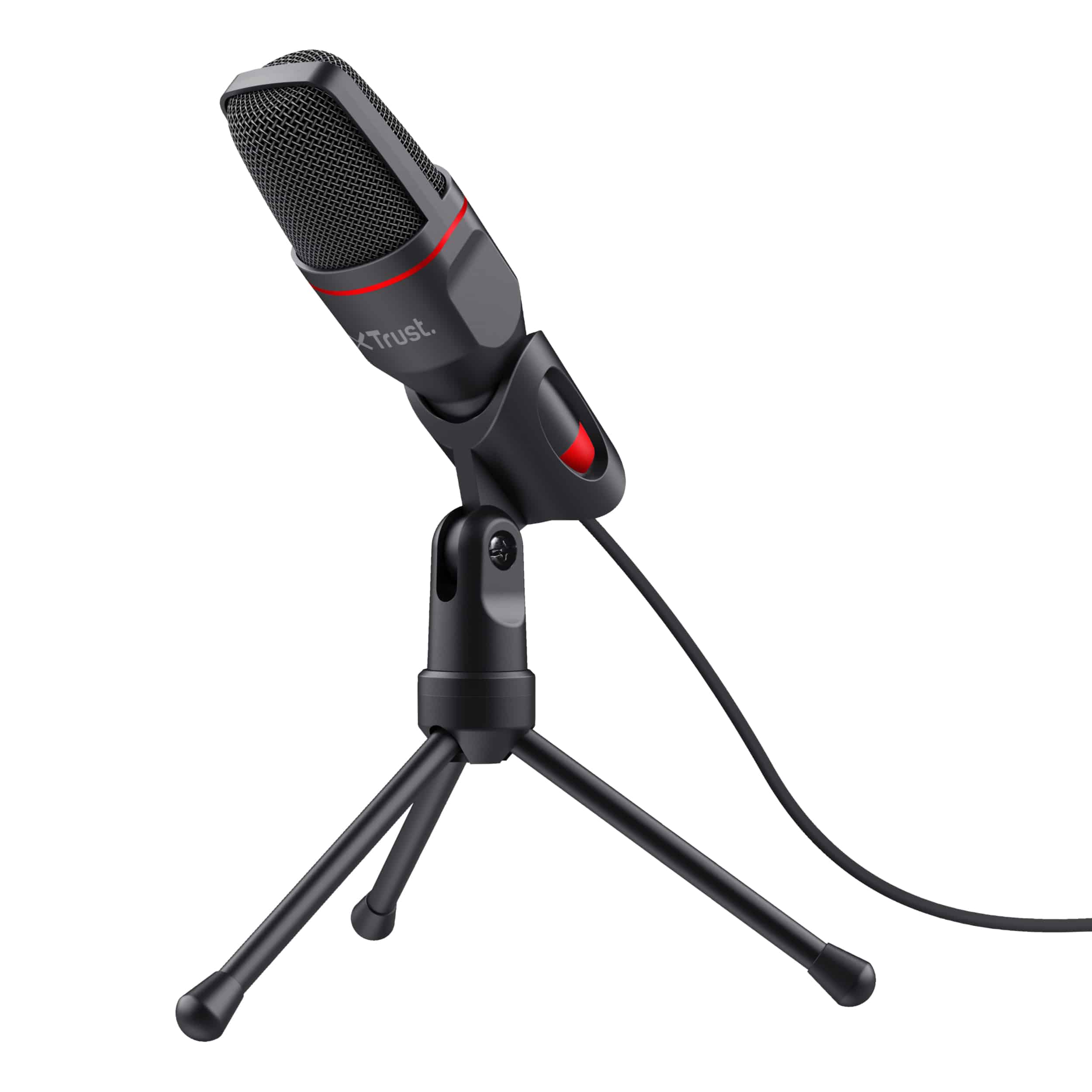 Trust GXT212 Mico USB‑microfoon – microfoon – USB microfoon – Tripod statief – Zwart–Rood