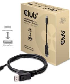 CLUB3D Mini DisplayPort naar DisplayPort 1.4 HBR3 8K60Hz Kabel, 2 Meter - Afbeelding 2