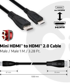 CLUB3D Mini HDMI™ to HDMI™ 2.0 4K60Hz Kabel 1Meter - Afbeelding 3