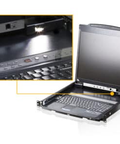 ATEN CL5800N rack console 48,3 cm (19") 1280 x 1024 Pixels Metaal Zwart 1U