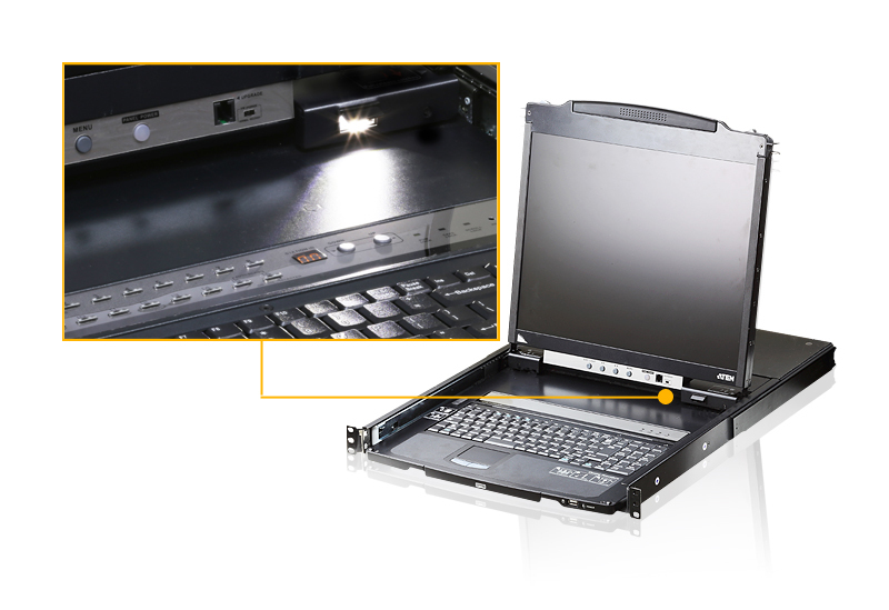 ATEN PS/2-USB VGA Dubbelvoudige Rail LCD Console met USB-Randapparatuur Ondersteuning - Afbeelding 3