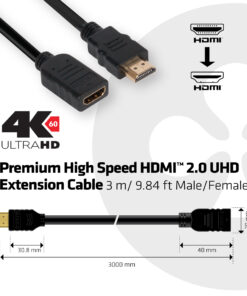 CLUB3D High Speed HDMI™ 2.0 4K60Hz VerlengKabel 3 meter M/V - Afbeelding 4