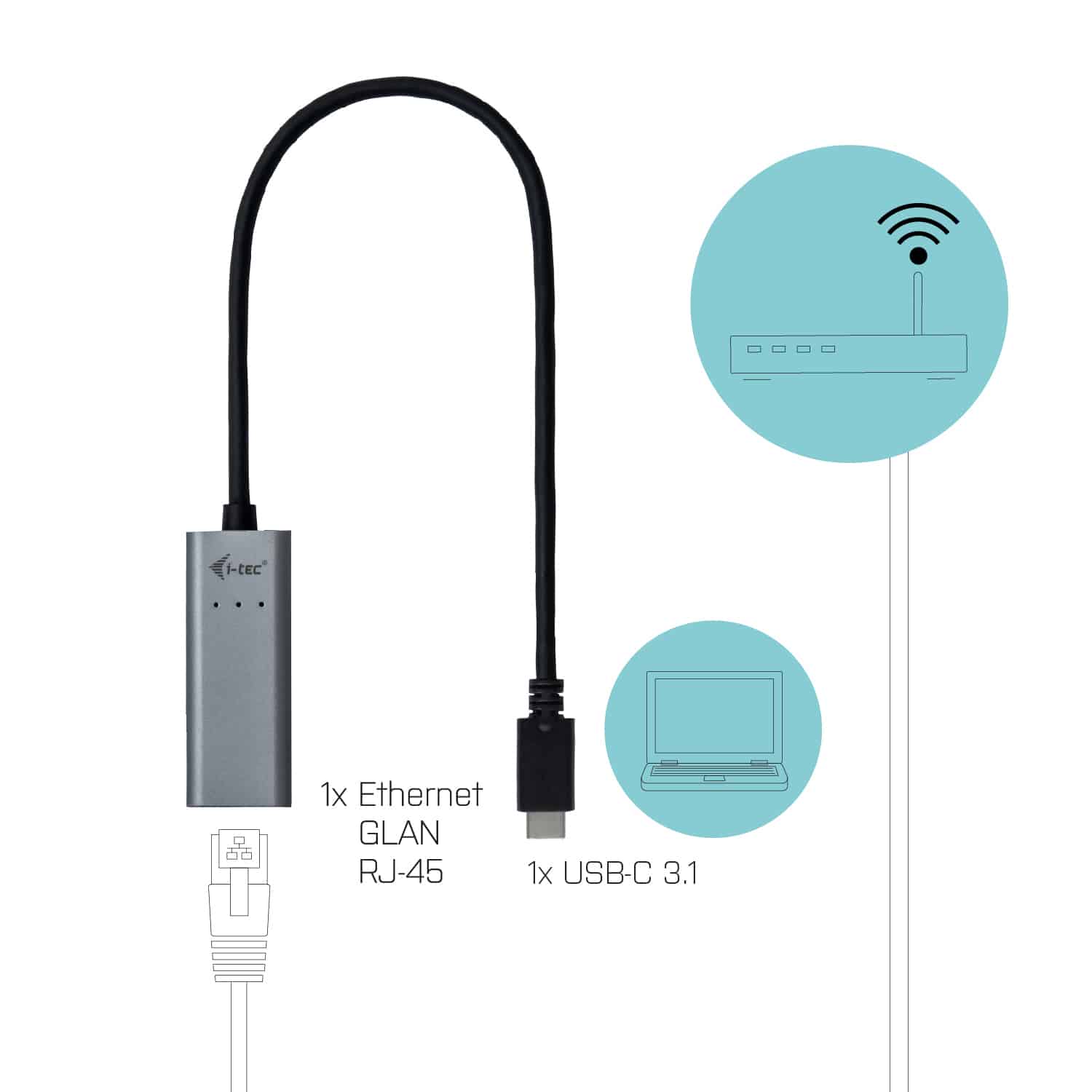 i-tec Metal USB-C Gigabit Ethernet Adapter - Afbeelding 6
