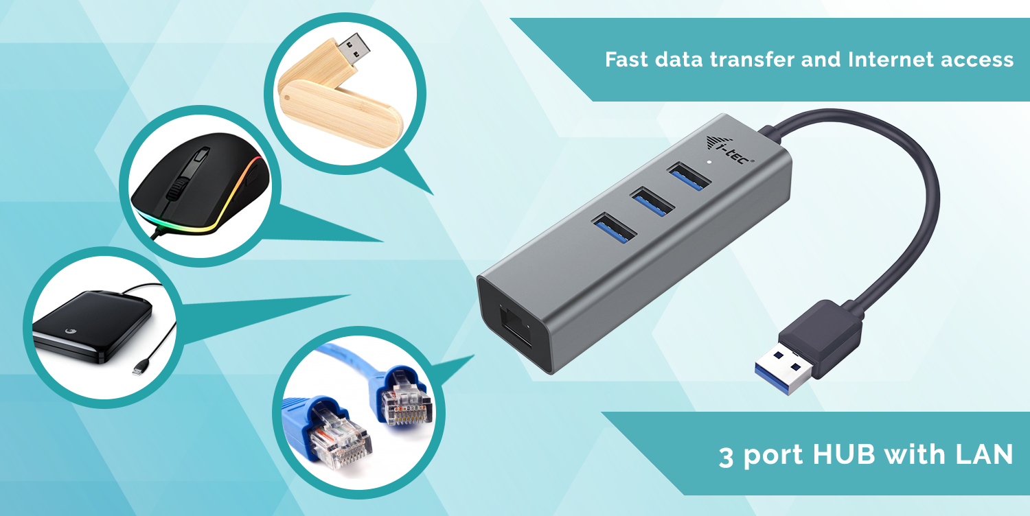 i-tec Metal USB 3.0 HUB 3 Port + Gigabit Ethernet Adapter - Afbeelding 8