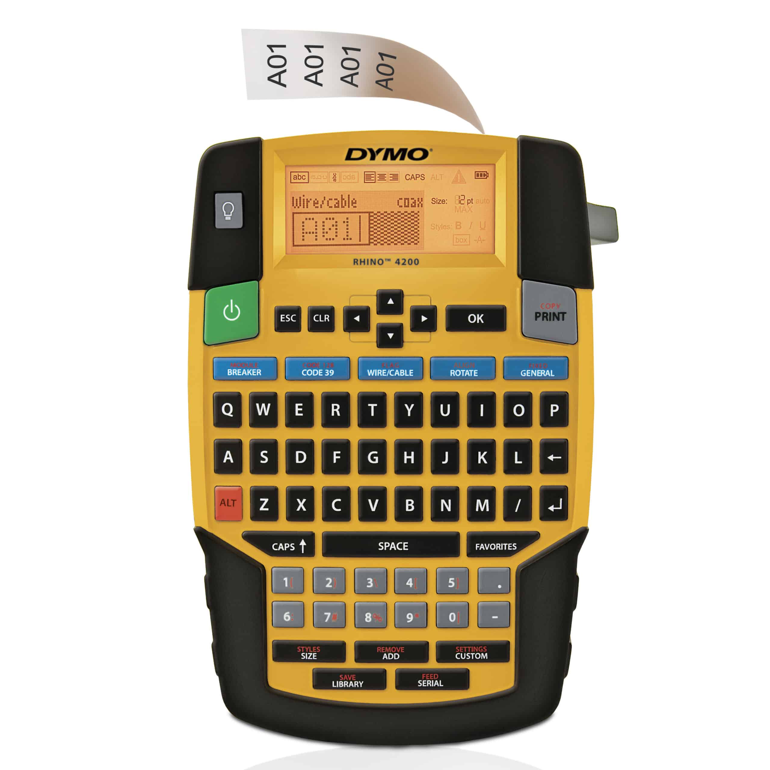 DYMO RHINO 4200 Draagbare Industriële Labelmaker | QWERTY-toetsenbord | Compacte, tijdbesparende labelprinter voor professionals, die veel onderweg zijn