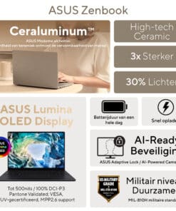 ASUS Zenbook S16 UM5606GA-SS188W Copilot+ PC AMD Ryzen AI 9 465 Laptop 40,6 cm (16") 3K 32 GB LPDDR5x-SDRAM 1 TB SSD Wi-Fi 7 (802.11be) Windows 11 Home Belgisch Grijs