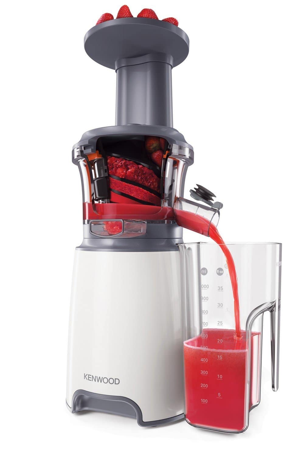 Kenwood PureJuice JMP600WH Slowjuicer 150 W Grijs, Doorschijnend, Wit - Afbeelding 6