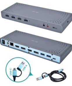 i-tec CADUAL4KDOCK laptop dock & poortreplicator Bedraad USB 3.2 Gen 1 (3.1 Gen 1) Type-C Zwart, Turkoois