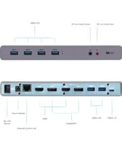 i-tec CADUAL4KDOCK laptop dock & poortreplicator Bedraad USB 3.2 Gen 1 (3.1 Gen 1) Type-C Zwart, Turkoois - Afbeelding 5