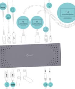 i-tec CADUAL4KDOCK laptop dock & poortreplicator Bedraad USB 3.2 Gen 1 (3.1 Gen 1) Type-C Zwart, Turkoois - Afbeelding 6