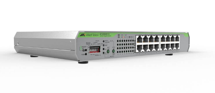 Allied Telesis AT-GS920/16-50 Unmanaged Gigabit Ethernet (10/100/1000) Grijs