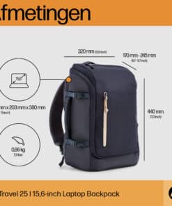 HP Travel 15,6 Iron Grey laptopbackpack, 25 liter - Afbeelding 3