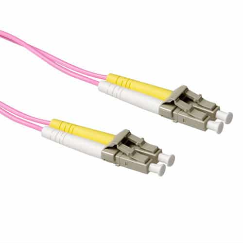 ACT 0,5 meter LSZH Multimode 50/125 OM4 glasvezel patchkabel duplex met LC connectoren