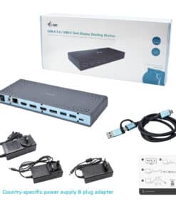 i-tec CADUAL4KDOCK laptop dock & poortreplicator Bedraad USB 3.2 Gen 1 (3.1 Gen 1) Type-C Zwart, Turkoois - Afbeelding 7