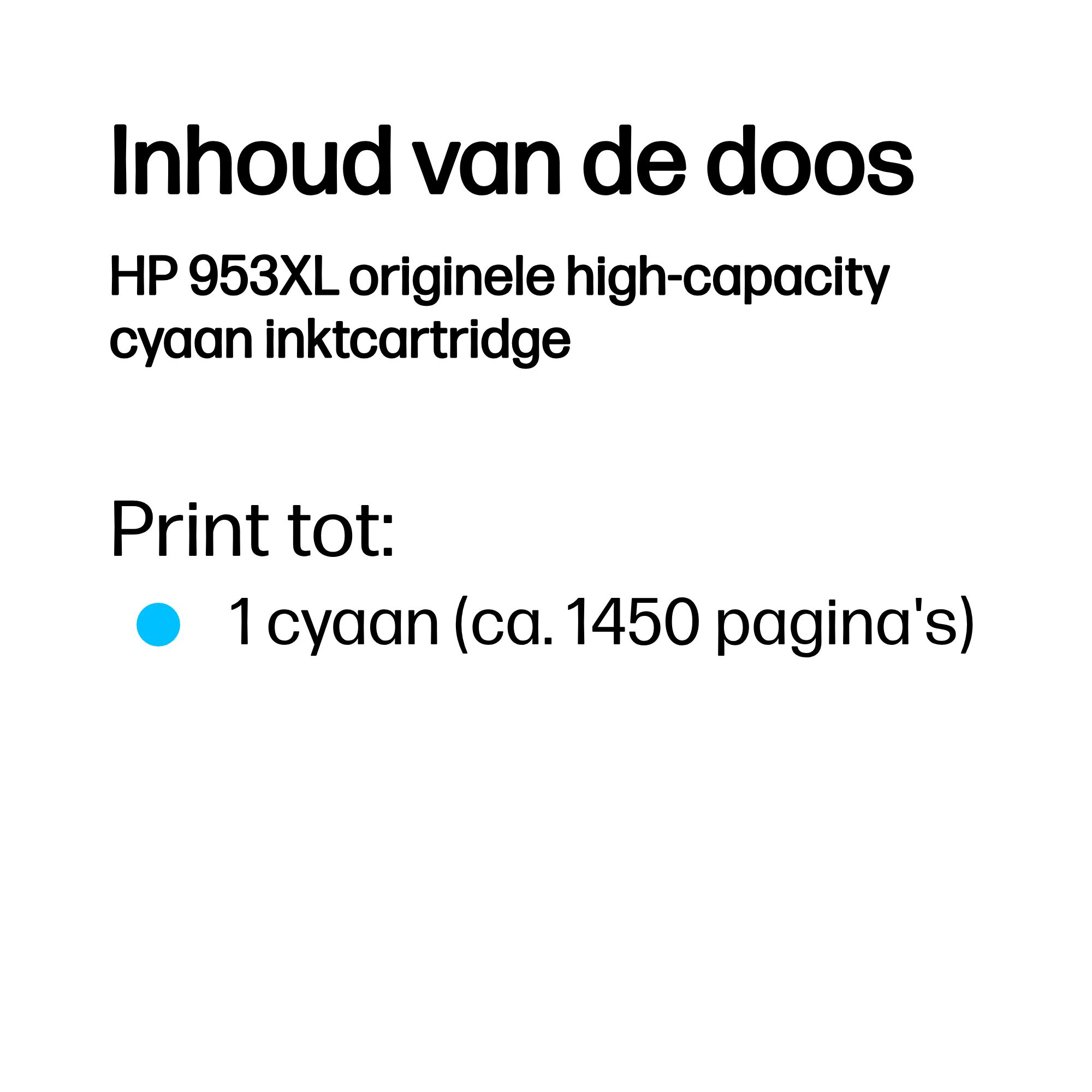 HP 953XL originele high-capacity cyaan inktcartridge - Afbeelding 2