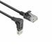 ACT Zwarte 1 meter U/UTP CAT6A LSZH slimline patchkabel met RJ45 connectoren, recht naar 90° haaks beneden - Afbeelding 6