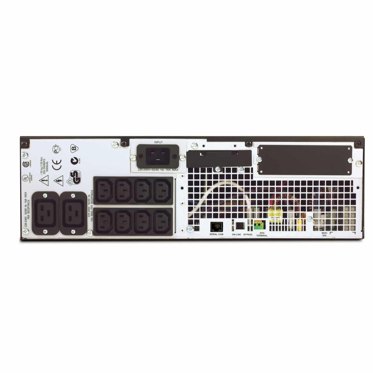 APC Smart-UPS On-Line SURTD3000XLIM Noodstroomvoeding - 3000VA, Ruggedized, DNV, 8x C13 & 2x C19, Rack/tower convertible Stekkerdoos - Afbeelding 2