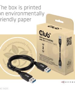CLUB3D USB Type-A Gen2(10G) cable, 3A M/M 0.5m / 1.64 ft - Afbeelding 4