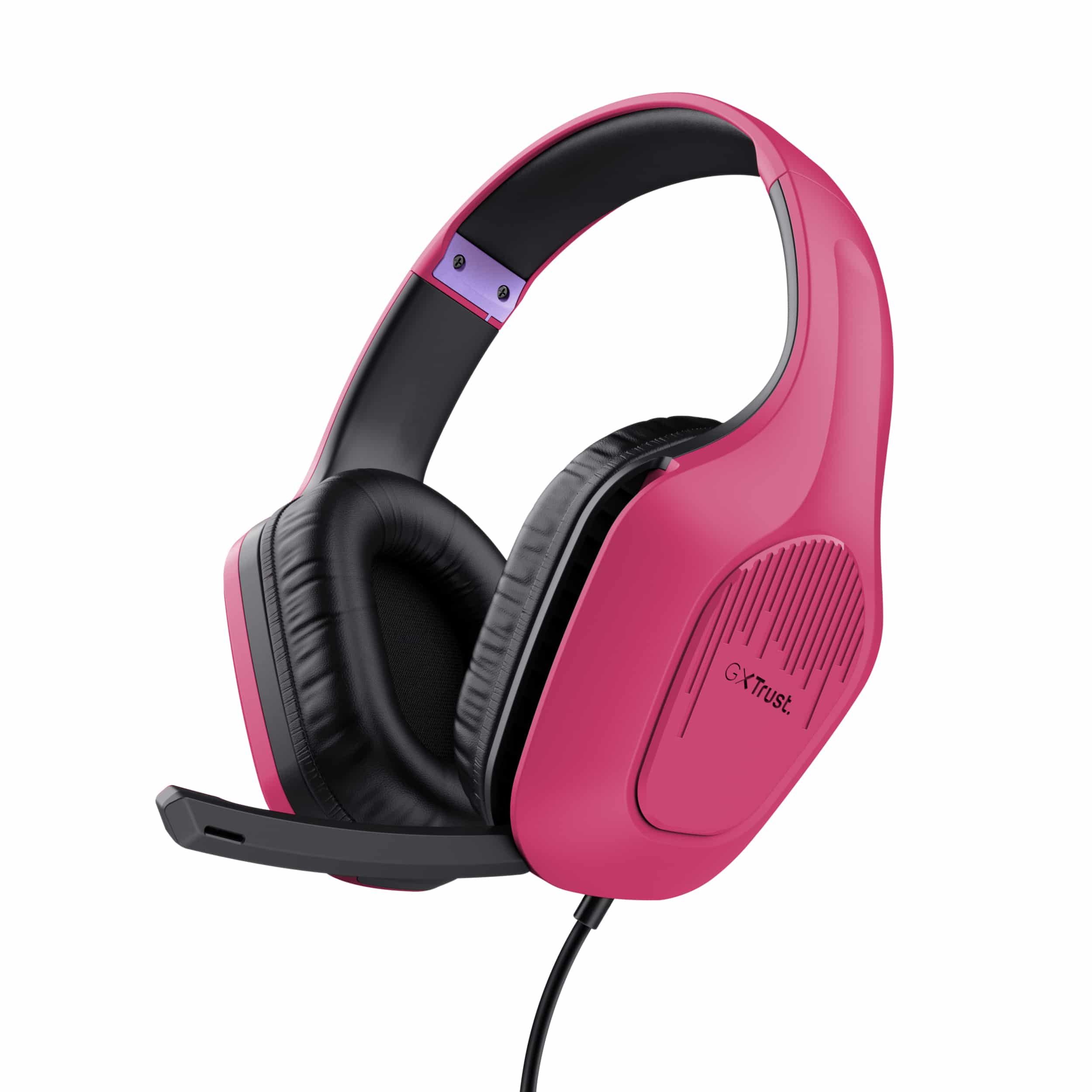 Trust GXT 415P Zirox Gaming Headset - Bedrade gamingheadset – Opklapbare microfoon – 50 mm drivers – Roze