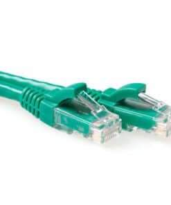 ACT Groene 2 meter U/UTP CAT6A patchkabel snagless met RJ45 connectoren