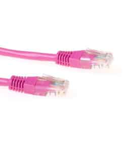 ACT Roze 0,5 meter U/UTP CAT6 patchkabel met RJ45 connectoren