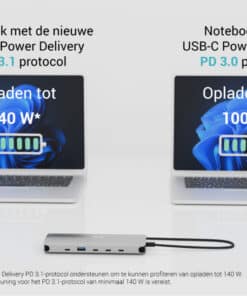 i-tec Metal USB-C Nano 3x Display Dock, 2x HDMI 1x USB-C video with Power Delivery 140W + Universal Charger 140 W - Afbeelding 5