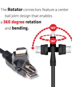 CLUB3D HDMI 2.0 4K60Hz UHD 360 Graden roterende kabel 2 meter - Afbeelding 2